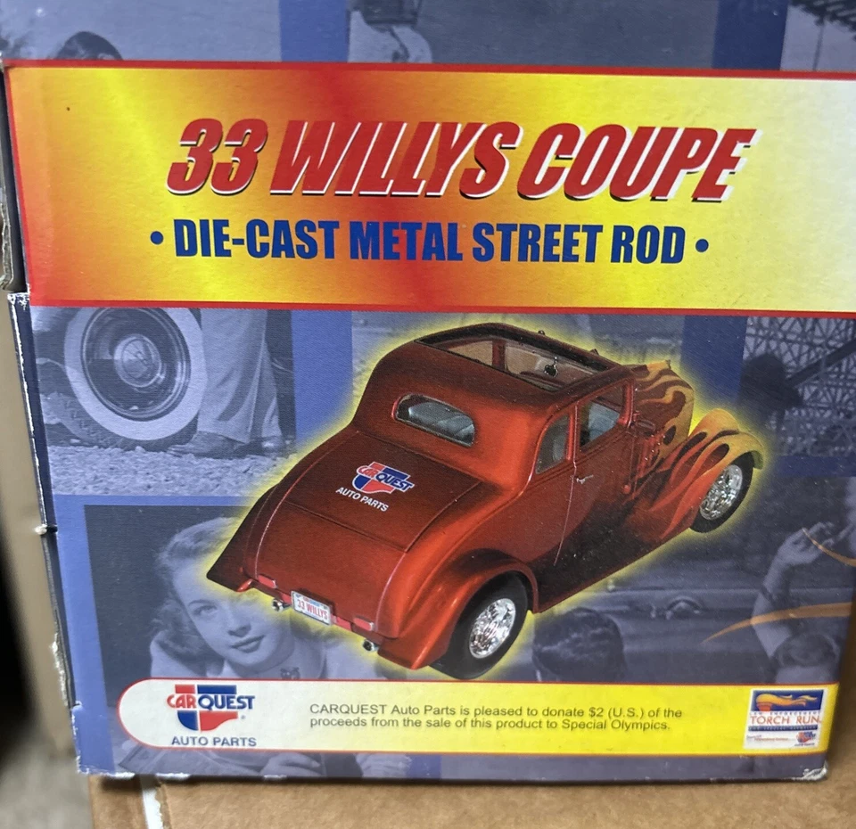 First Gear CarQuest Auto Parts 33 Willys Coupe Die Cast Metal Street Rod Red - Image 3 of 4