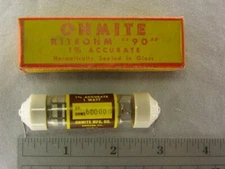 Antique Ohmite Riteohm "90" 600K 1% WW Glass Cased Resistor