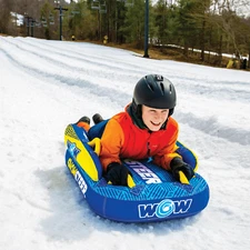 WOW Sports SnowSteer Winged 1-Person Snow Sled with Double-Webbing Foam Handles