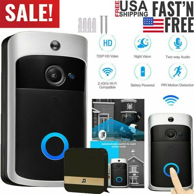 Video Wireless WiFi Doorbell Smart Door Ring Intercom Camera Bell Security UK