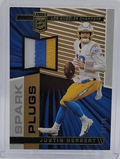 2021 Panini Donruss Elite Justin Herbert Spark Plugs /25 #SP1 Sick Patch!