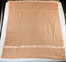 Vintage Northern Chatham Pink 100 Percent Pure wool Large blanket 63 X 87 MCM
