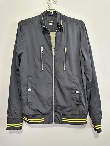 Diesel Outerwear Jacket Blue Lightweight Bomber Style Polyester Size Medium - Picture 2 of 11