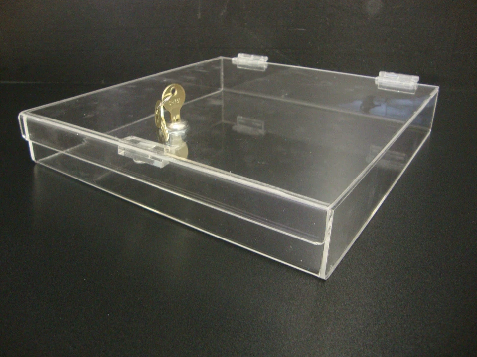 DISPLAYS SOLUTION DS-Acrylic Lucite Countertop Display Show Case 12" x 12" x 2 Locking Safe Box