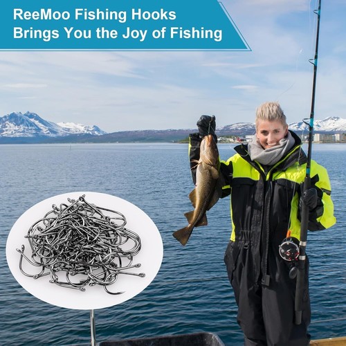 500PCS Carbon Steel Fishing Hooks with Portable Box - 10 Sizes Included - Picture 9 of 9