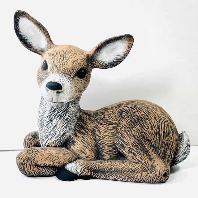 Ceramic Bisque Scioto Fawn Deer Woodland Animal Wildlife Hand Painted