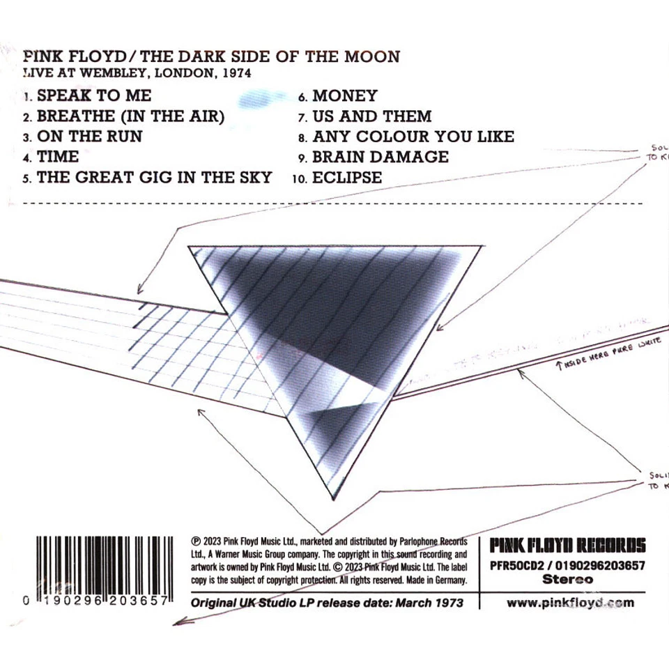 Pink Floyd - The Dark Side Of The Moon Live At Wembley 197 (1973 - EU - Reissue) - Bild 2 von 2