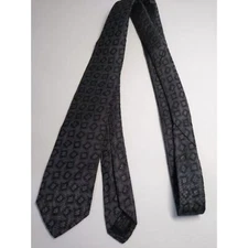 Widget Dark Gray/Silver w/ Blue Hues Tie Woven Wide Geometric