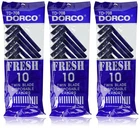 3 PACK -30 count Dorco Blue Twin Blade Disposable Razors For Men TD-708
