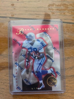 1997 Pinnacle BARRY SANDERS PLATINUM RED FOIL /4999 TOTALLY CERTIFIED W/ COATING