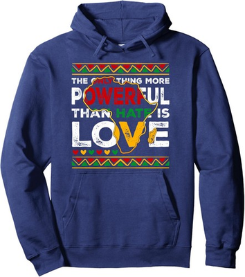 #ad #ad Love Is More Powerful Than Hate Quote Unisex Hooded Sweatshirt $30.99