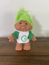 Vintage 1986 Thomas Dam Green White Lucky Bingo Troll Doll 5"