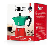 Bialetti Caffettiera Moka Express Bandiera Italiana Moka Caffettiera - 3 Tazzine Espresso