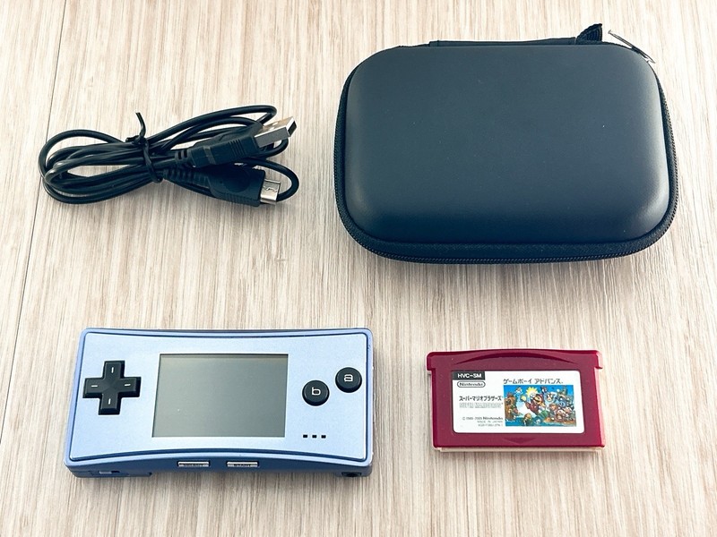 Nintendo GameBoy Micro Blue Console New Battery w/ Charger - Good