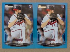 Alex Wood 2013 BOWMAN DRAFT PICKS & PROSPECTS Blue paper RC's 2 Card Lot /500
