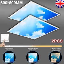 2X Sky LED Panel 600x600mm Cloud Scene Recessed Ceiling Light Office NiceDay 90W