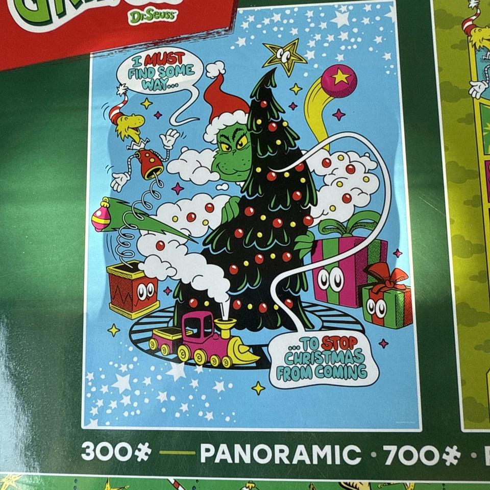 Dr. Seuss The Grinch 3 Puzzle Box Set-300, 500 & 700pcs + Puzzle Saver-Fast Ship - Image 3 of 4