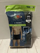 NEW 6 pack Fruit of the Loom men’s micro-stretch trunks 48-50 moisture wicking