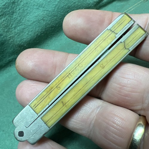 Stanley # 40 German Silver Rule 4-fold 12” as is-Missing Slide Out Caliper Guage