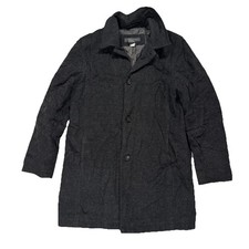 Mens Banana Republic Charcoal Gray Merino Wool Cashmere Pea Coat Size Small