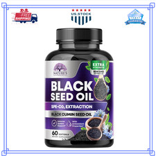 Black Seed Oil 1000mg, Premium Cold Pressed, Non-GMO, Vegan, Premium BlackSeed