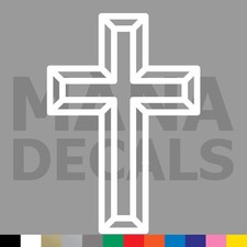 Cross Vinyl Die Cut Decal Sticker - Jesus Christ Christian Religious God