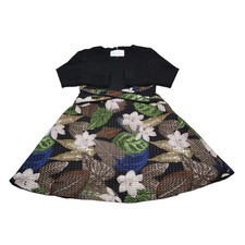 Shirt Dress Womens L Multicolor Floral Polycotton Long Sleeve Zip Knee Length