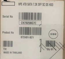 HPE NEW 872491-B21 872772-001 HPE 4TB SATA 7.2KLFF 3.5" SC DS HDD Hard Drive