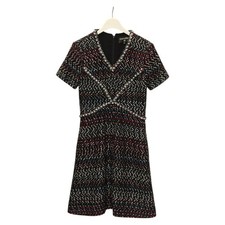 CHANEL One Piece Tweed Navy CC Auth BA2161M