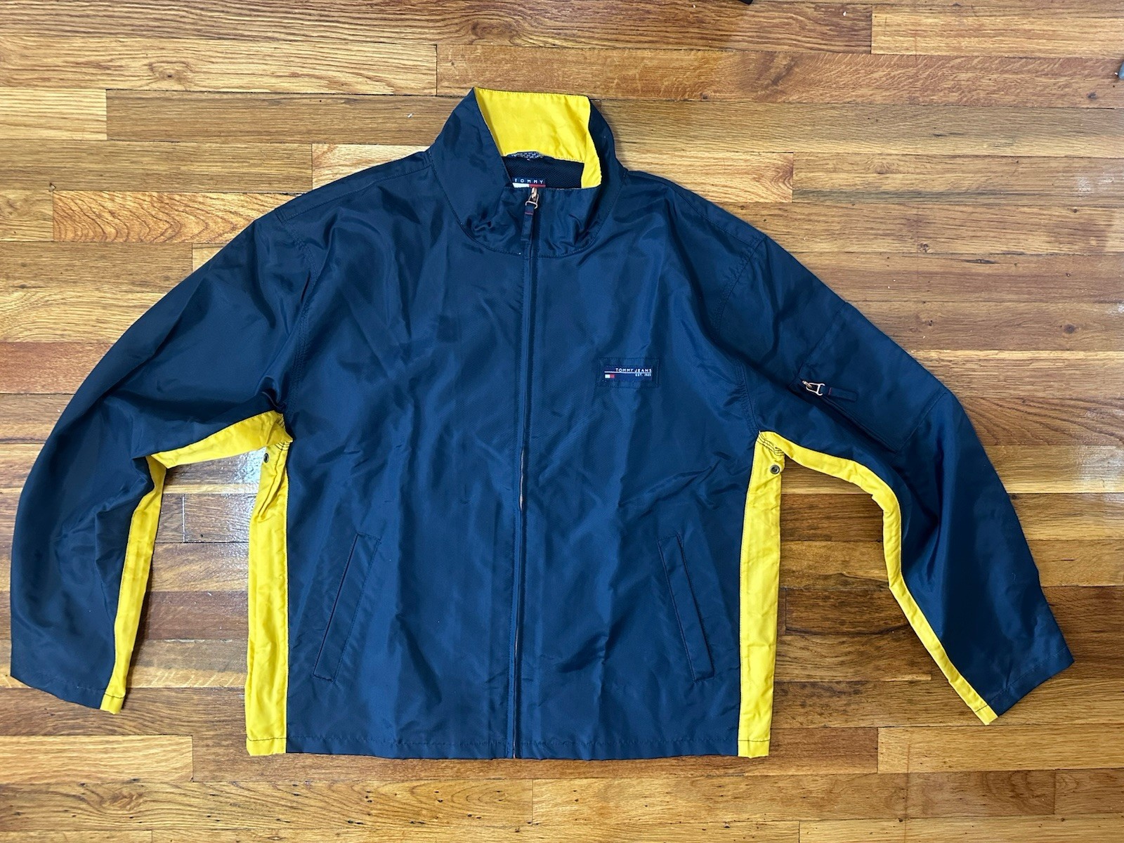 Tommy Hilfiger Mens Navy Blue XL Water Resistant Windbreaker Preowned