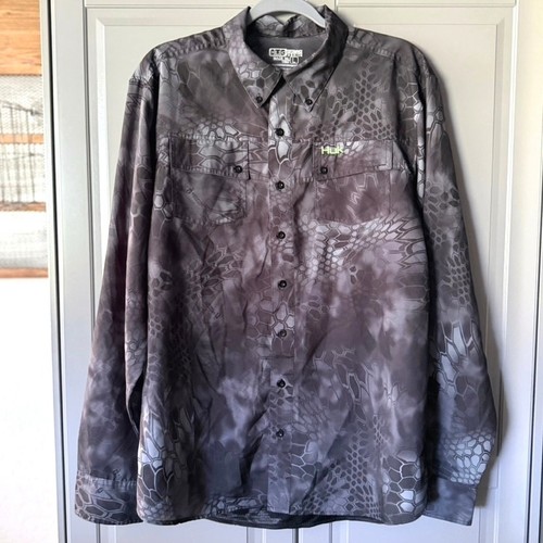 HUK Chemise De Pêche Performante à Manches Longues Icon X Camo Pour Homme Kryptek Obskura Signa S