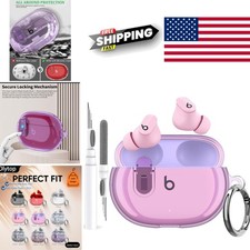 Durable Water Resistant Case for Beats Studio Buds Plus with Cleaning Kit Purple