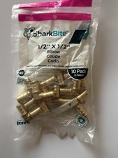 New - SharkBite 1/2" x 1/2" PEX Elbow - Brass - Crimp - 10 Pack
