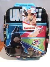 DC League of Superpets Multicolor Lunch Bag Backpack Style with Handle Zipper