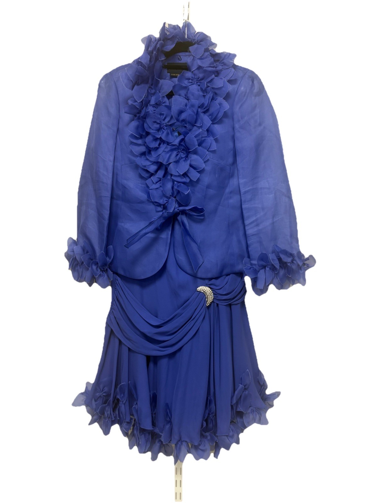 Luisa Spagnoli Pure Silk Dress Jacket UK 10 Blue Italian Designer Ascot Races