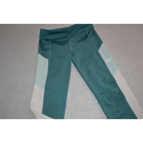28801 Nike Gym Pants Leggings Blue Polyester Size Large Dri-Fit Girls - Picture 3 of 8