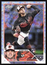 2023 Topps Chrome Logofractor DL Hall Rookie Card RC #10 Baltimore Orioles