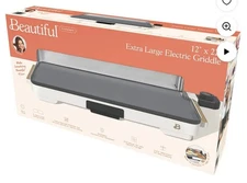 Extra Large Beautiful 12 x 22 , White Icing Electric Ceramic Griddle