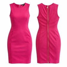 Vintage Juicy Couture Mini Dress Y2K Full Back Zip Pink Gold Zippers