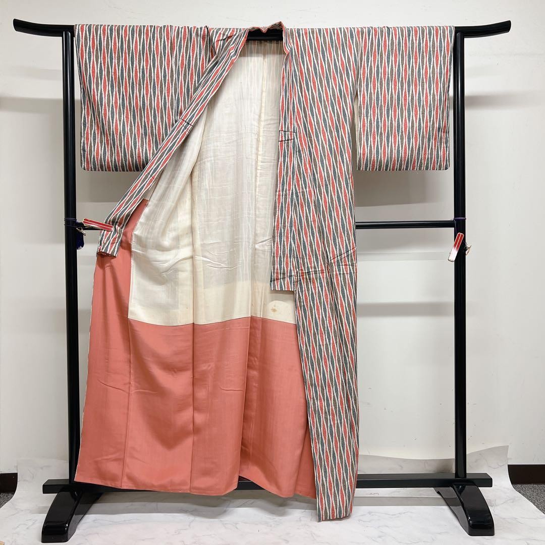 Stylish Kimono Small Pattern Pongee Vertical Stri… - image 3