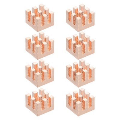 8 Pcs Copper Heatsink 8x8x6mm, Heat Sink Cooler Radiator for Raspberry Pi