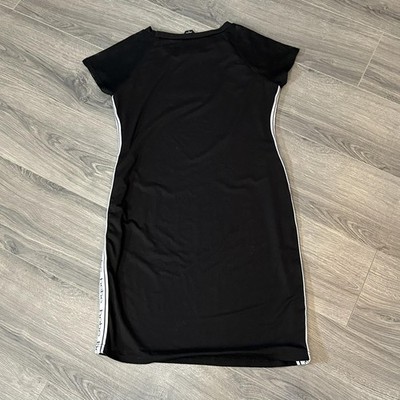 bebe shirt dress Short Sleeve Midi Rib T-Shirt Dress Black