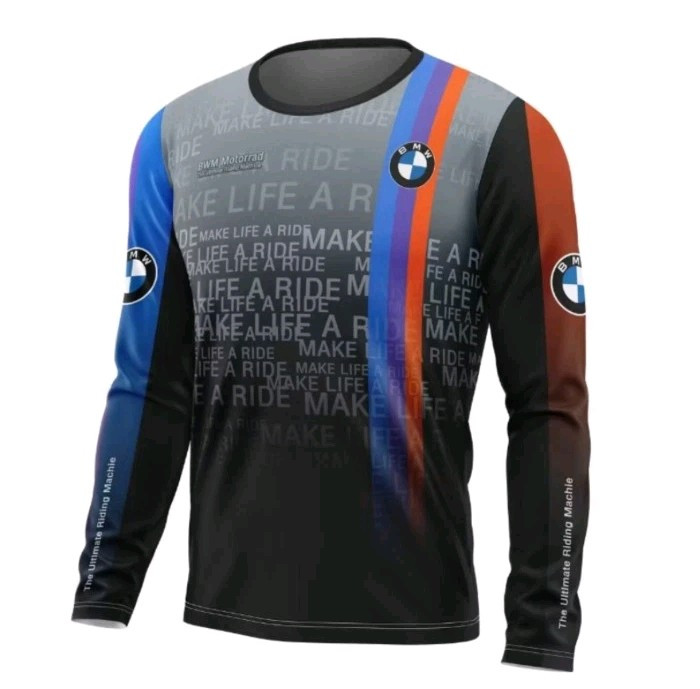 BMW Motorrad Motorcycle Long Sleeve T-Shirt - Men's Sizes S To 4XL (Black)