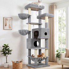 73-Inch Heavy Duty Cat Tree for Large Cats, 5 Scratching Posts Hammock
