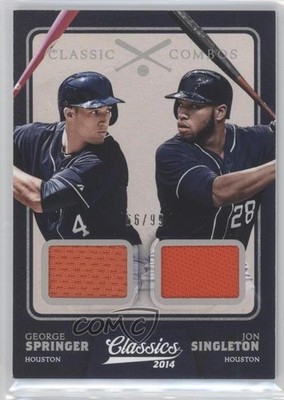 2014 Panini Classics Jerseys 66/99 George Springer Jon Singleton Rookie RC 4o3