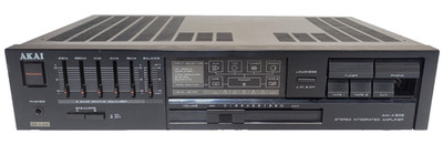 Akai AM-A302 Stereo Vollverstärker schwarz getestet & defekt Stecker fehlt