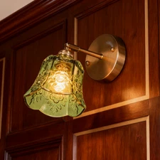 6-in Carved Green Wall Light Suitable For Bedroom And Bathroom Mirror Headlights