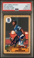 1987 Topps Tiffany Bo Jackson Autographed RC PSA 9 AUTO 10 #122981264