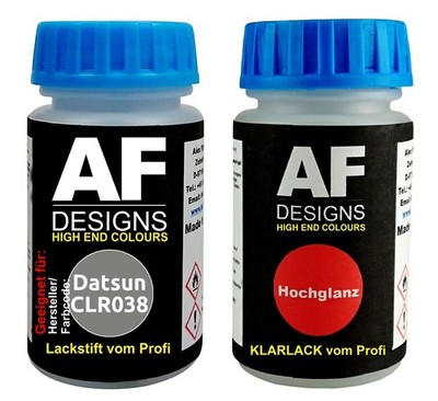 Lackstift für Datsun CLR038 Deep Silver Metallic + Klarlack je 50ml Autolack Bas