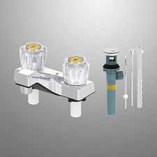 Home Plus - 4224P-CP - Traditional Chrome Two Handle Lavatory Pop-Up Faucet 4